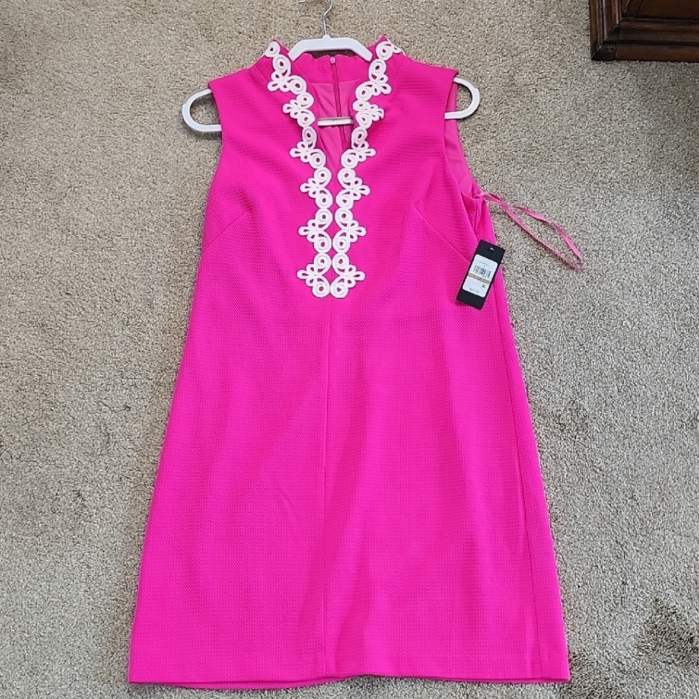 Jessica Howard Pink Sheath Dress V-neck Sleeveless